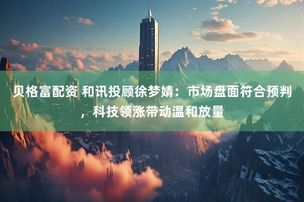 贝格富配资 和讯投顾徐梦婧：市场盘面符合预判，科技领涨带动温和放量